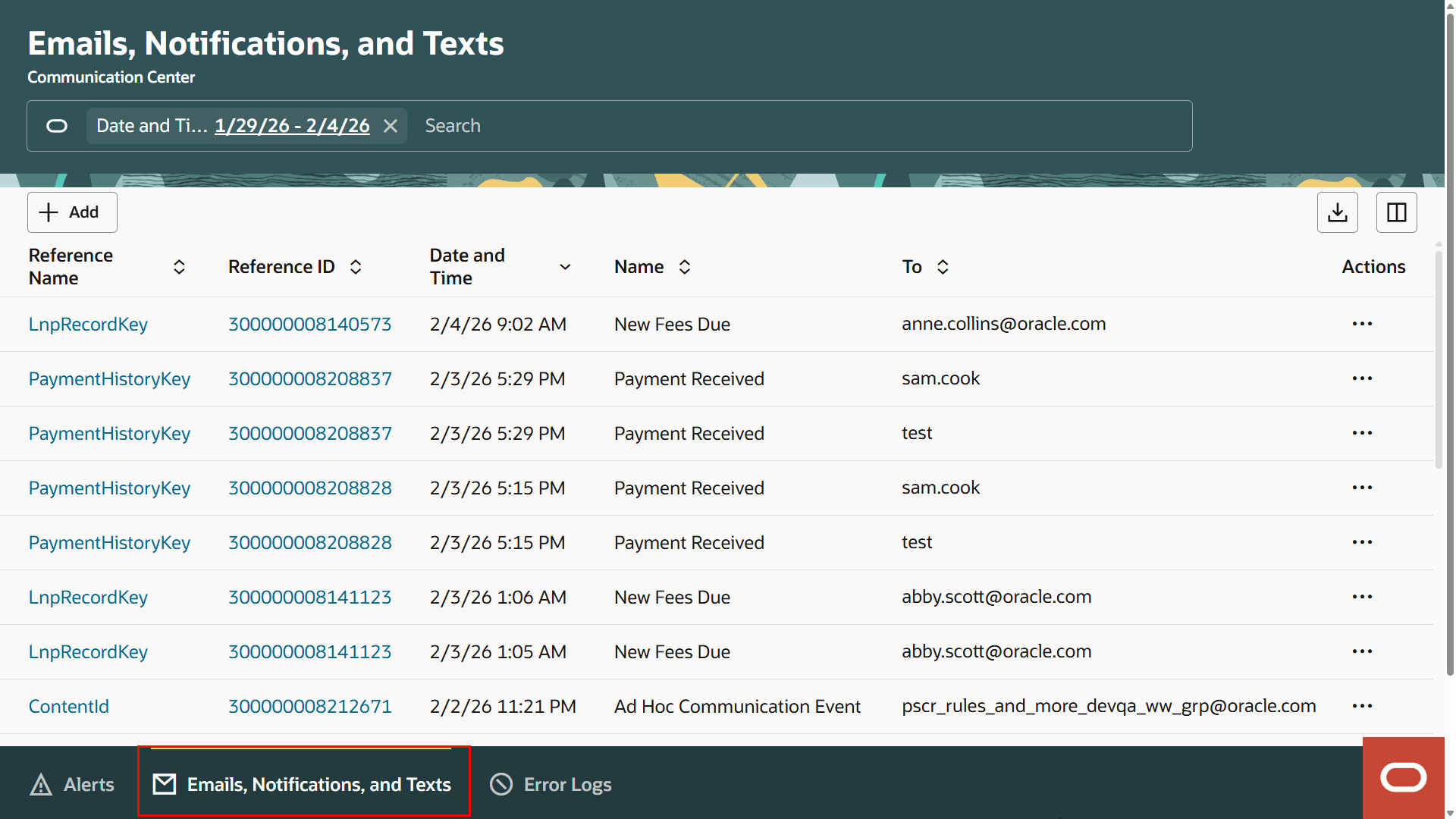 Communication Center Pages