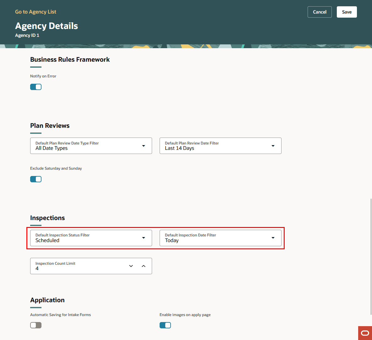 Agency Options - Inspections Section 