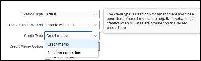 Credit Type in Subscription Profile