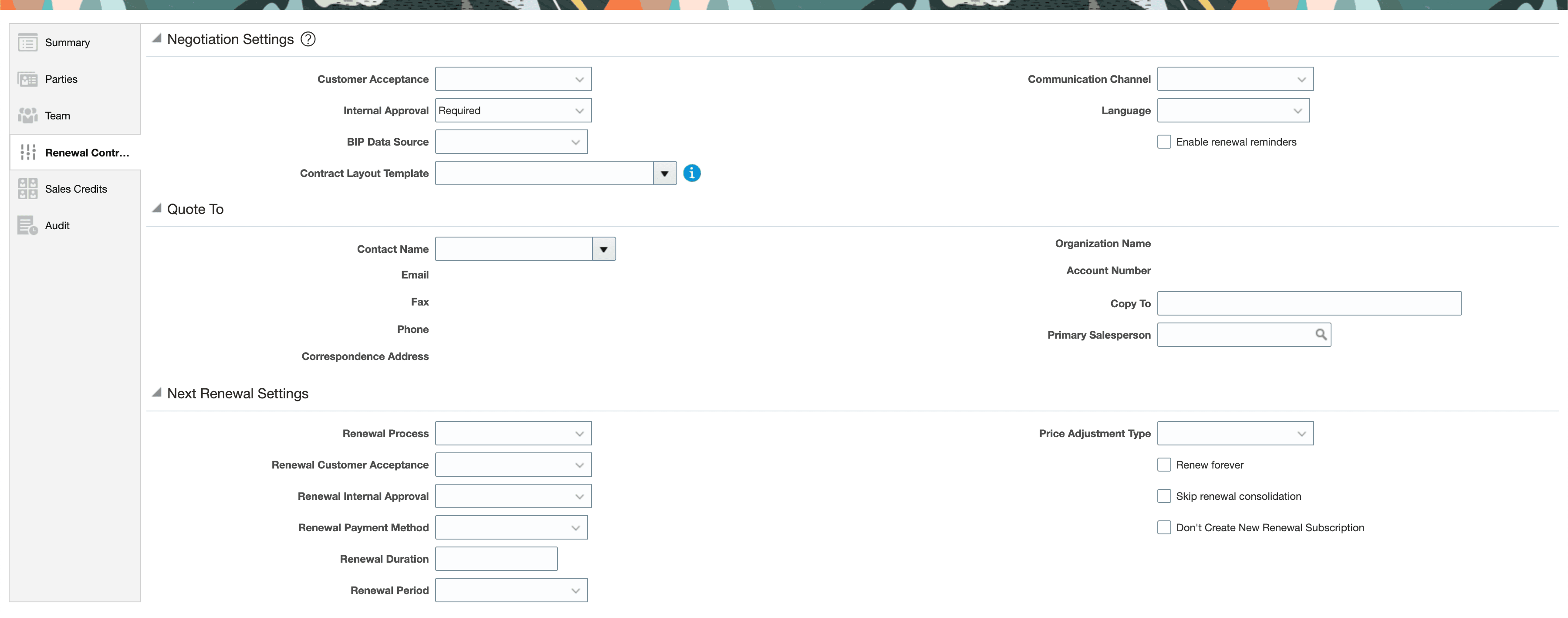 Option to renew current subscription in Renewal Controls of the Subscription Header 