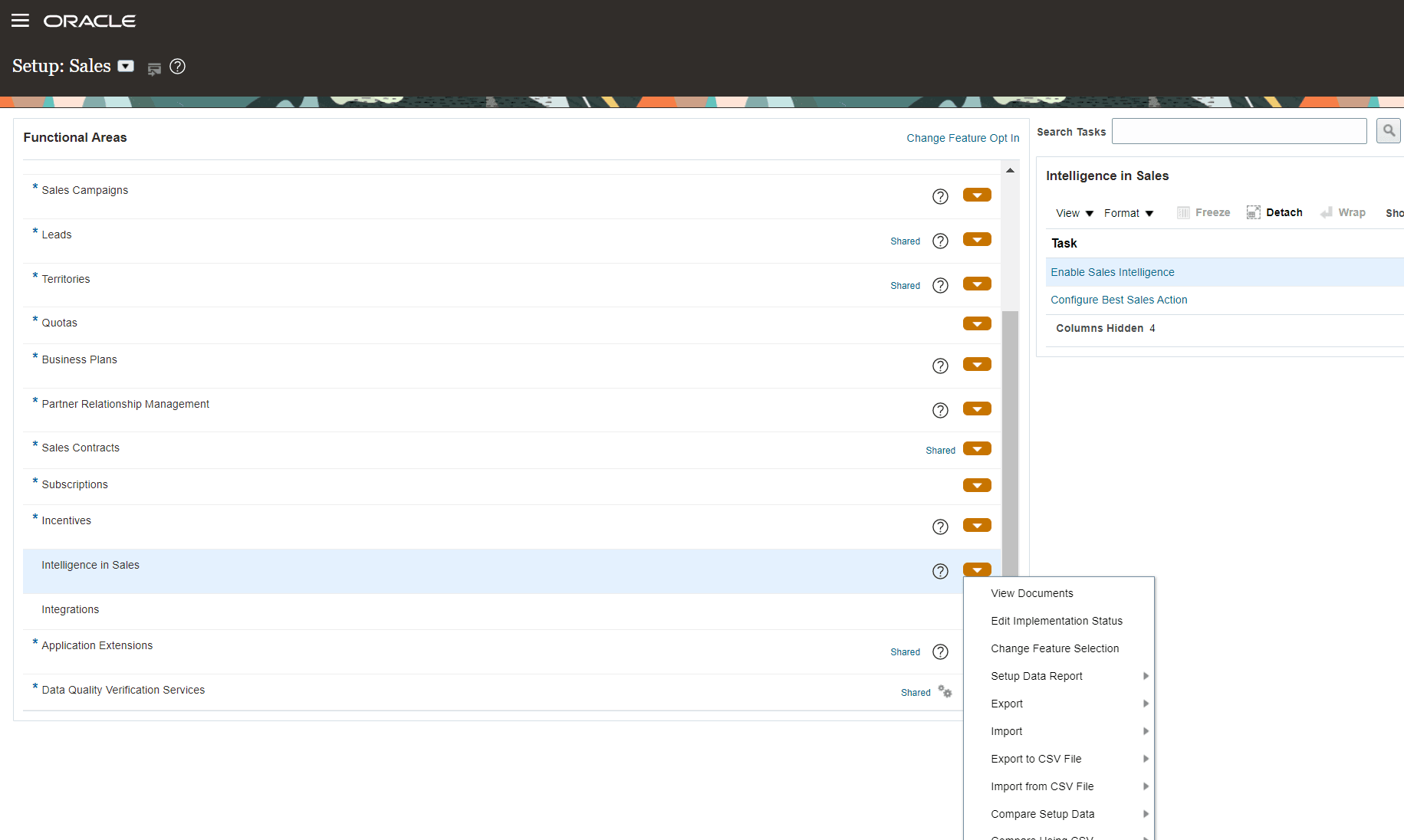 Intelligence in Sales functional area