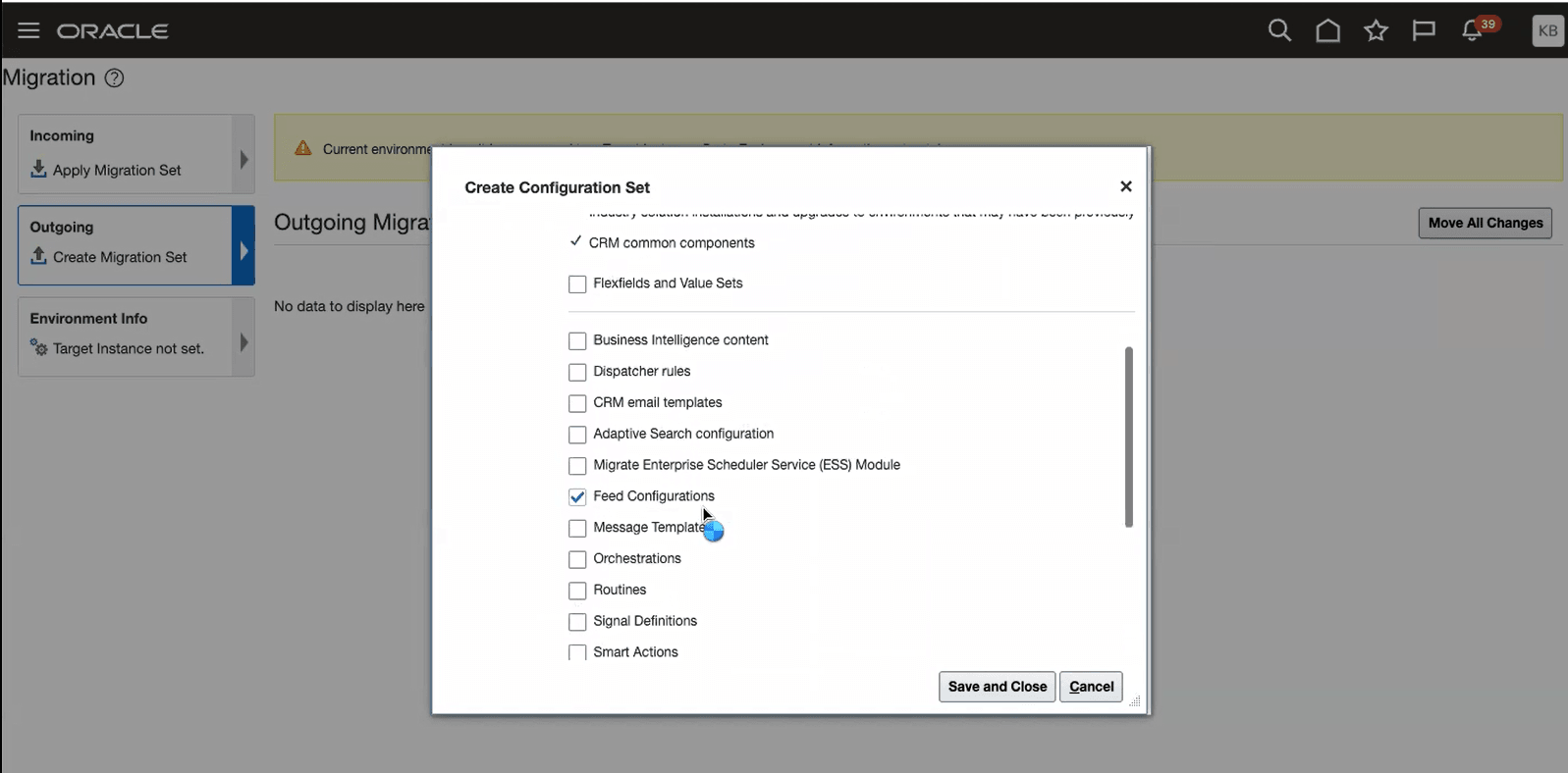 CSM for Activities Configuration
