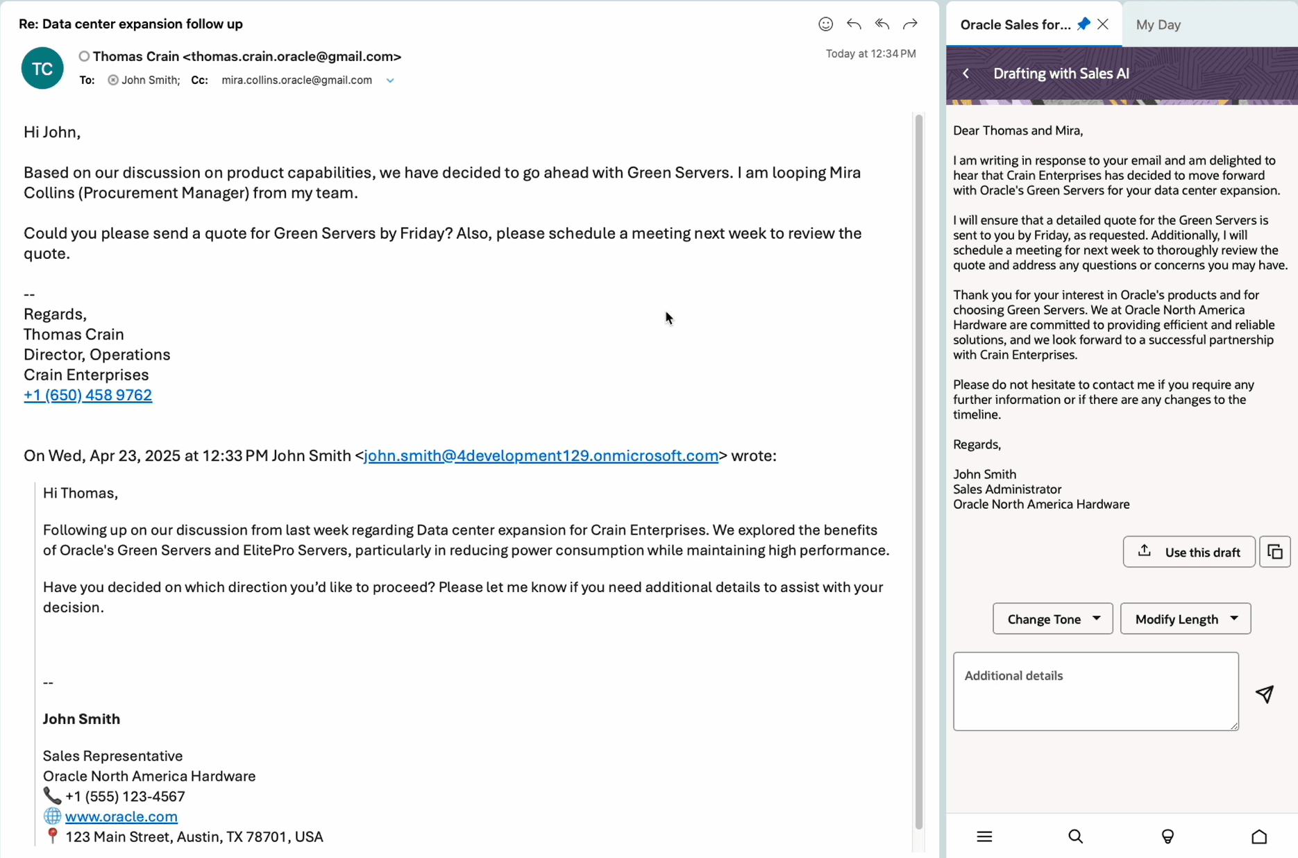 Generate replies using Reply with AI function