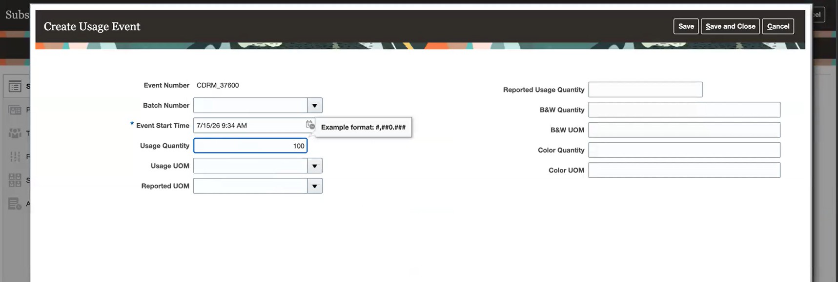 Create Usage Events from UI