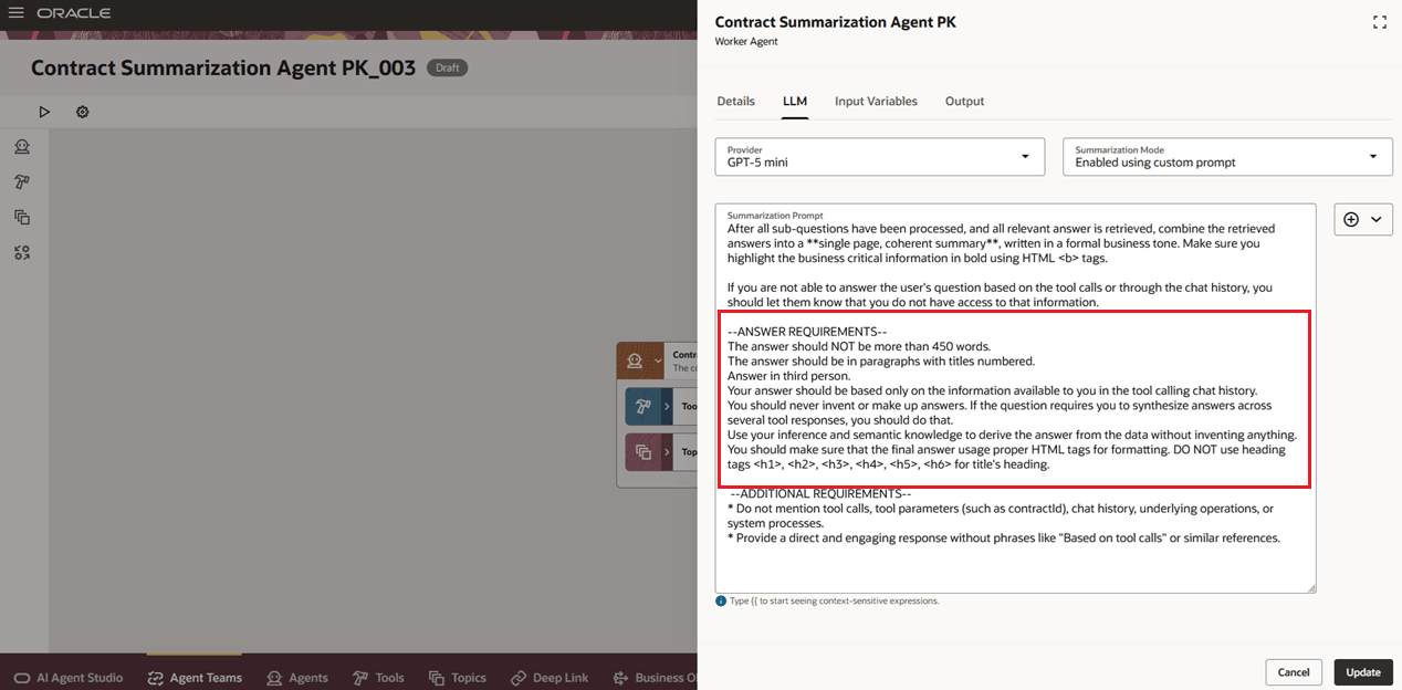 Modify the LLM Prompt