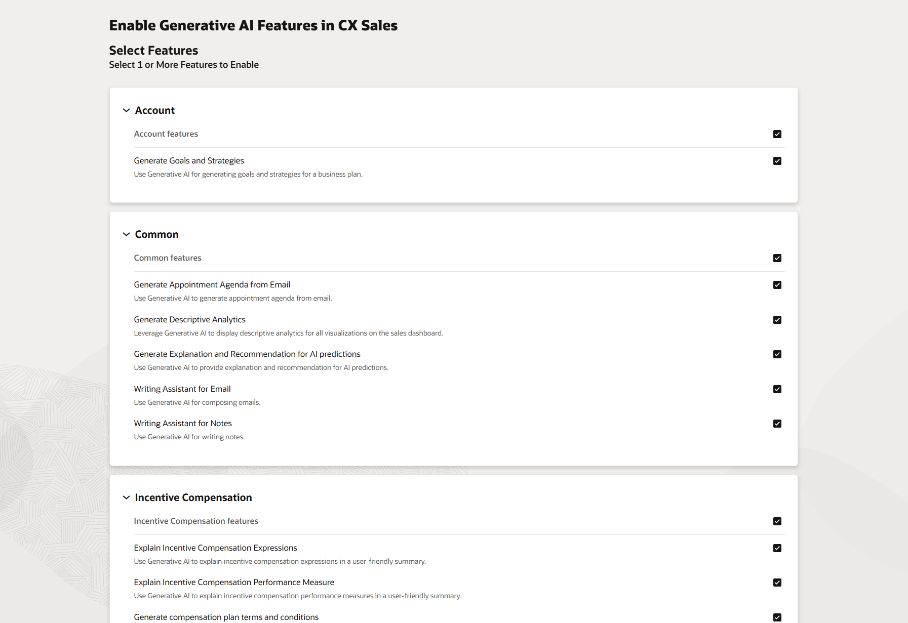 Manage Generative AI Features in Sales