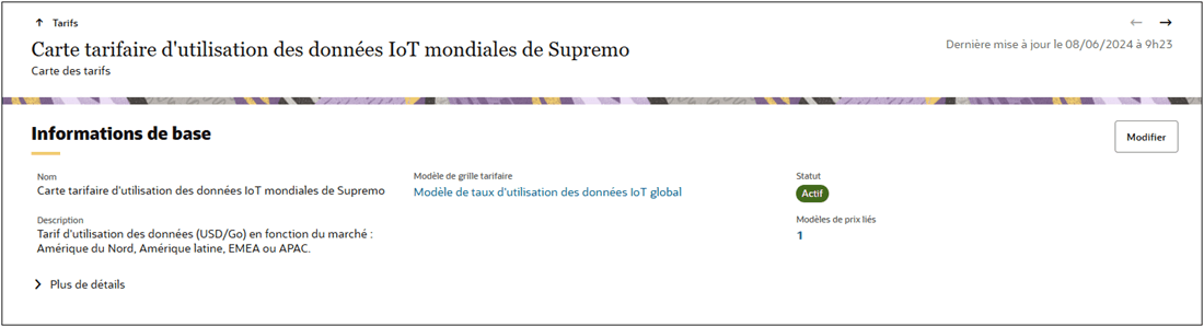 Translated rate card