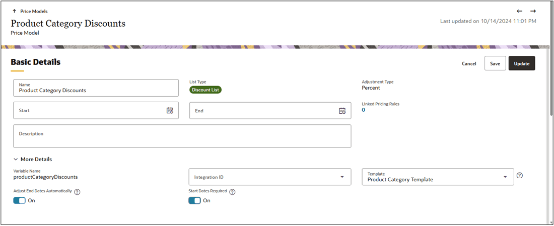 Enable Effectivity Date options