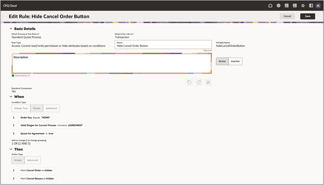 Generating rule summary