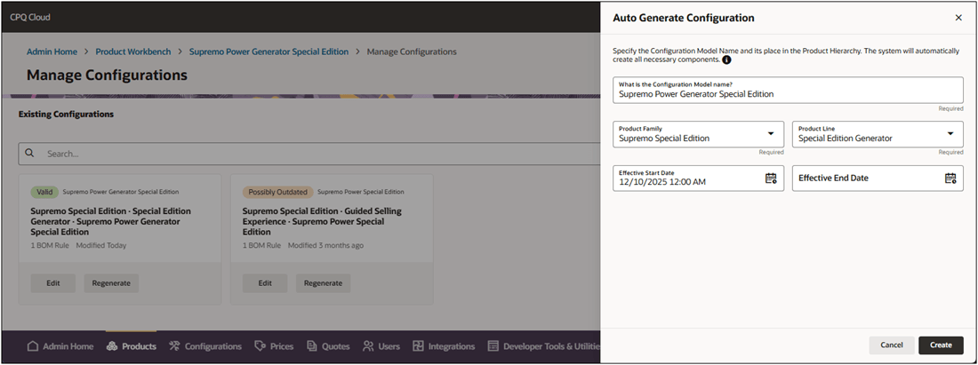 Autogenerate configuration