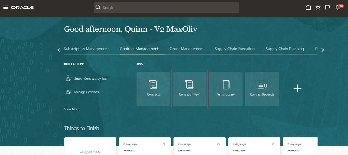 Contracts (New) Navigator Menu