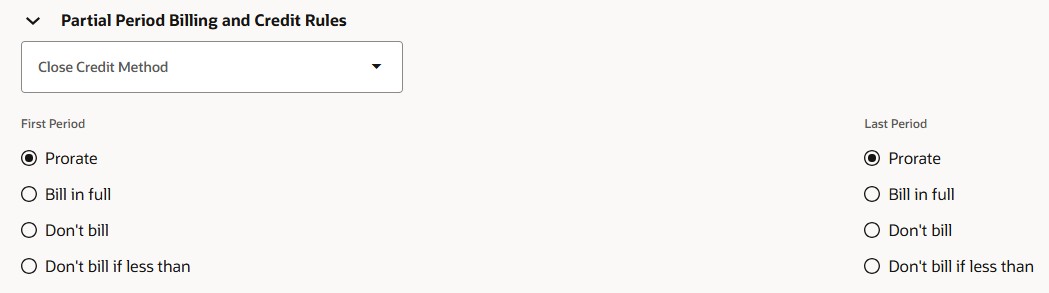 Partial Period Billing