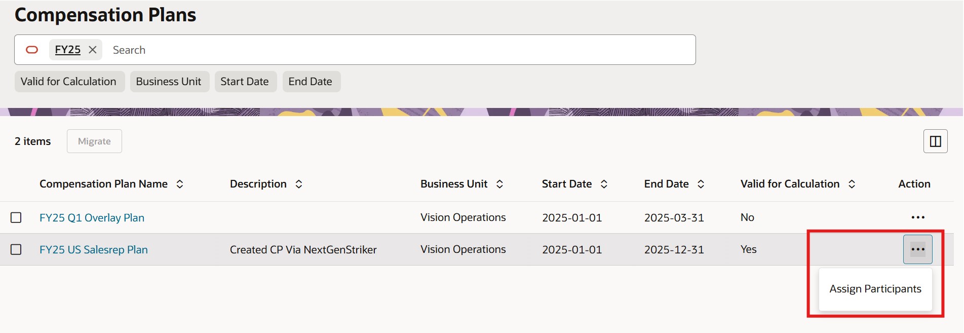 Action to Assign Participants