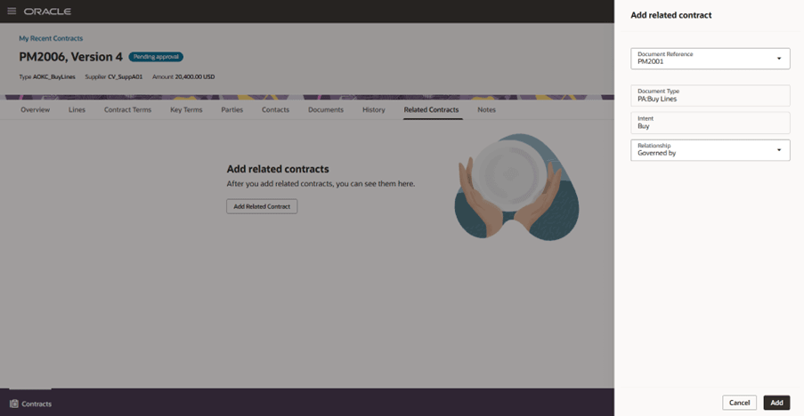 Add Related Contracts Drawer