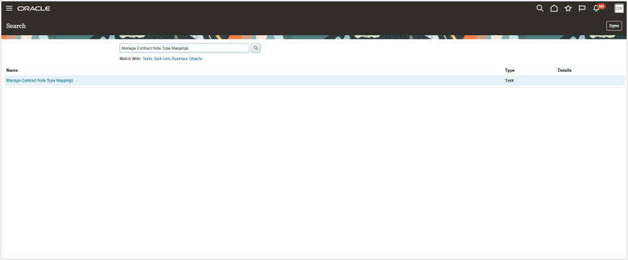 Manage Contract Note Type Mappings