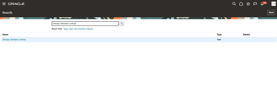 Manage Standard Lookups
