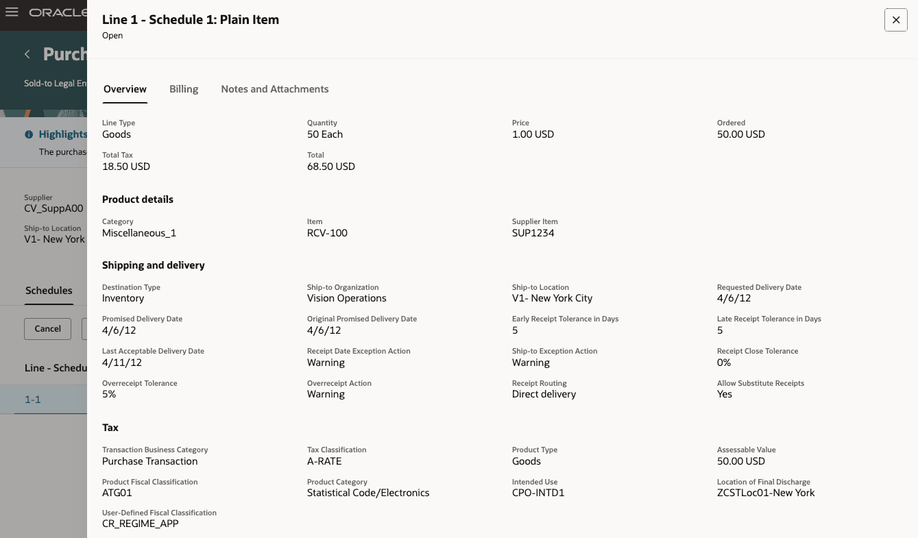 Schedule Details - Overview