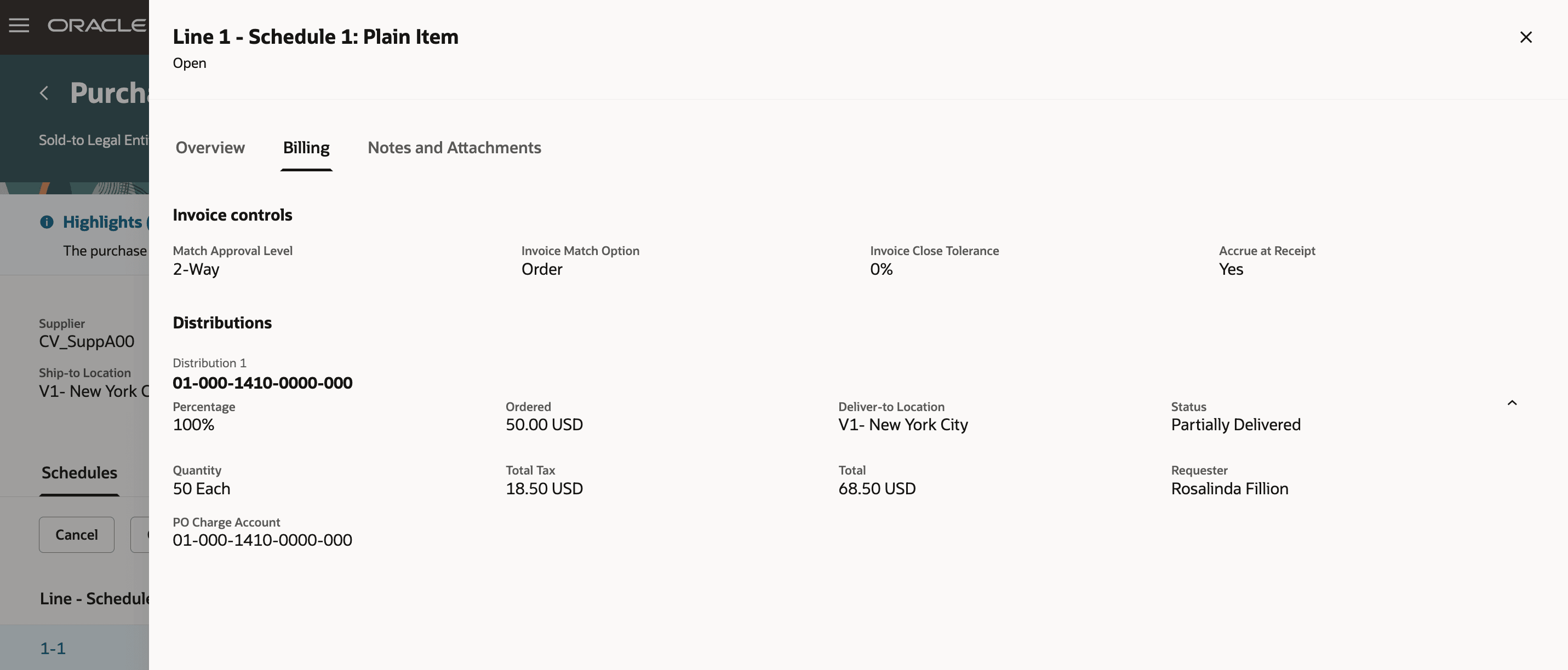Schedule Details - Billing