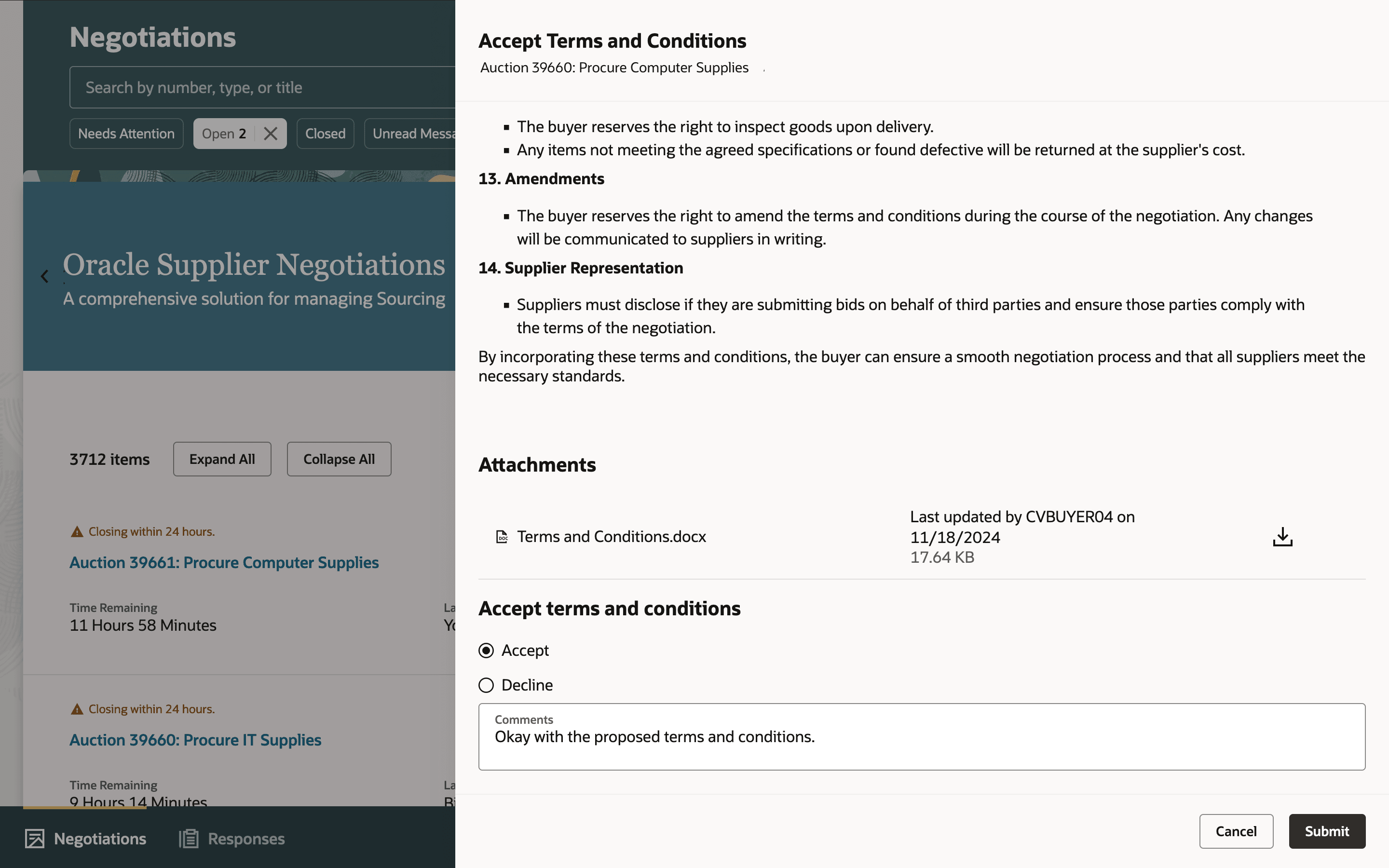 Accept Terms and Conditions