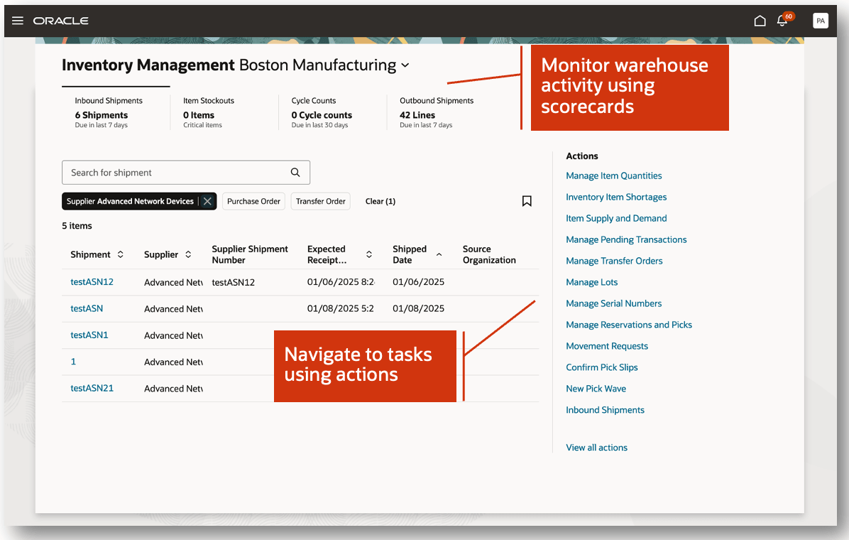 Inventory Management Landing Page