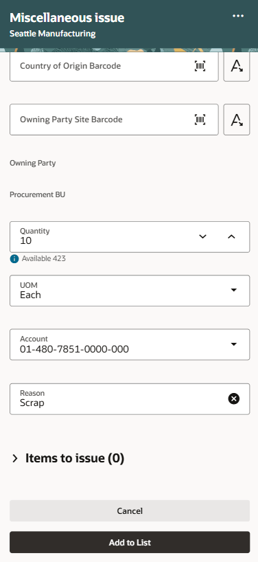 Scan Item - Starting with item