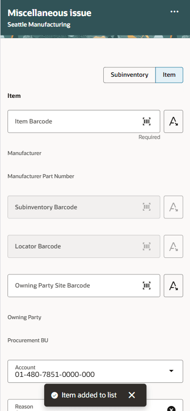 Scan Item - Starting with item