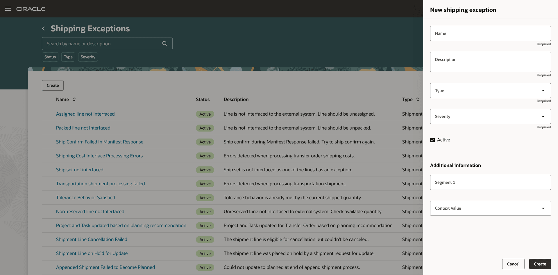 Create Shipping Exception