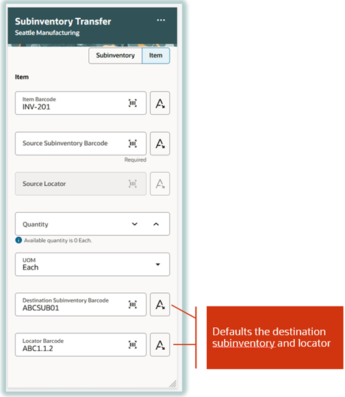 Subinventory Transfer