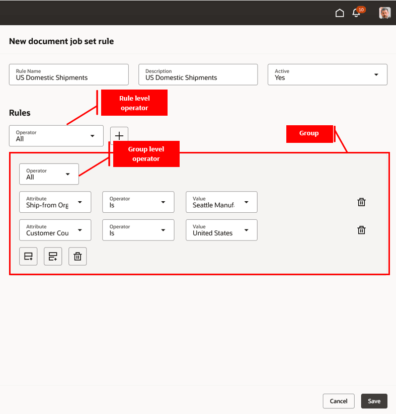 Rule with Single Group