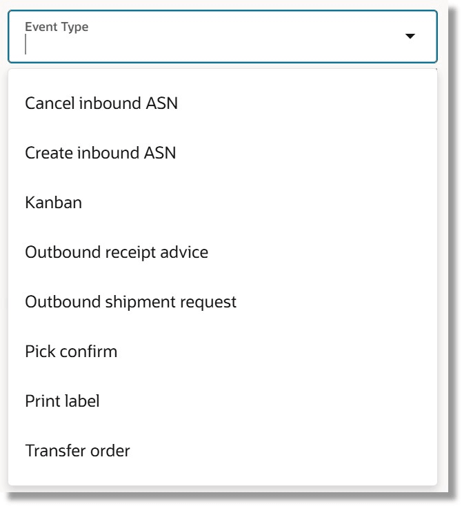 Available business event types