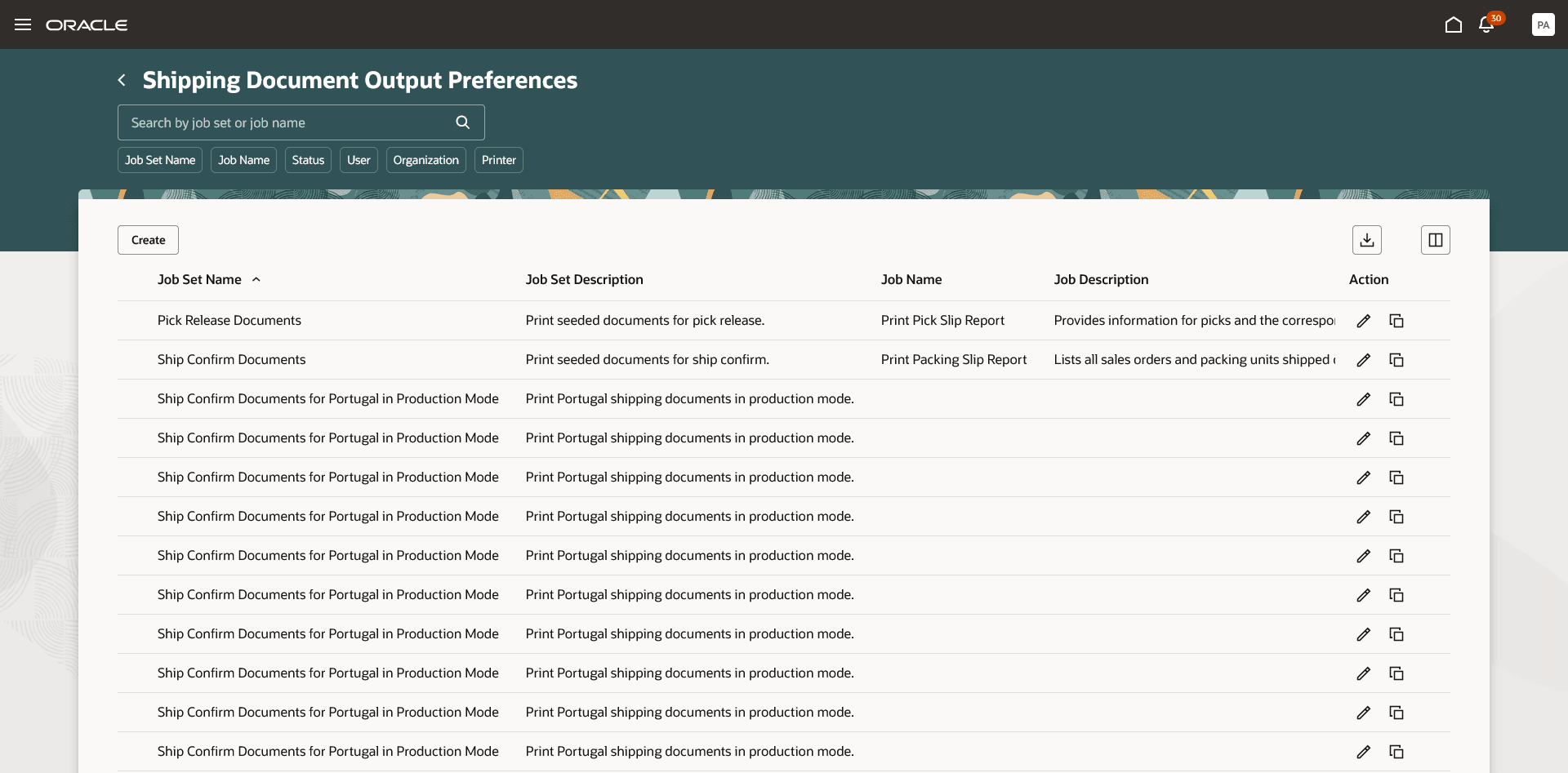 Shipping Document Output Preferences