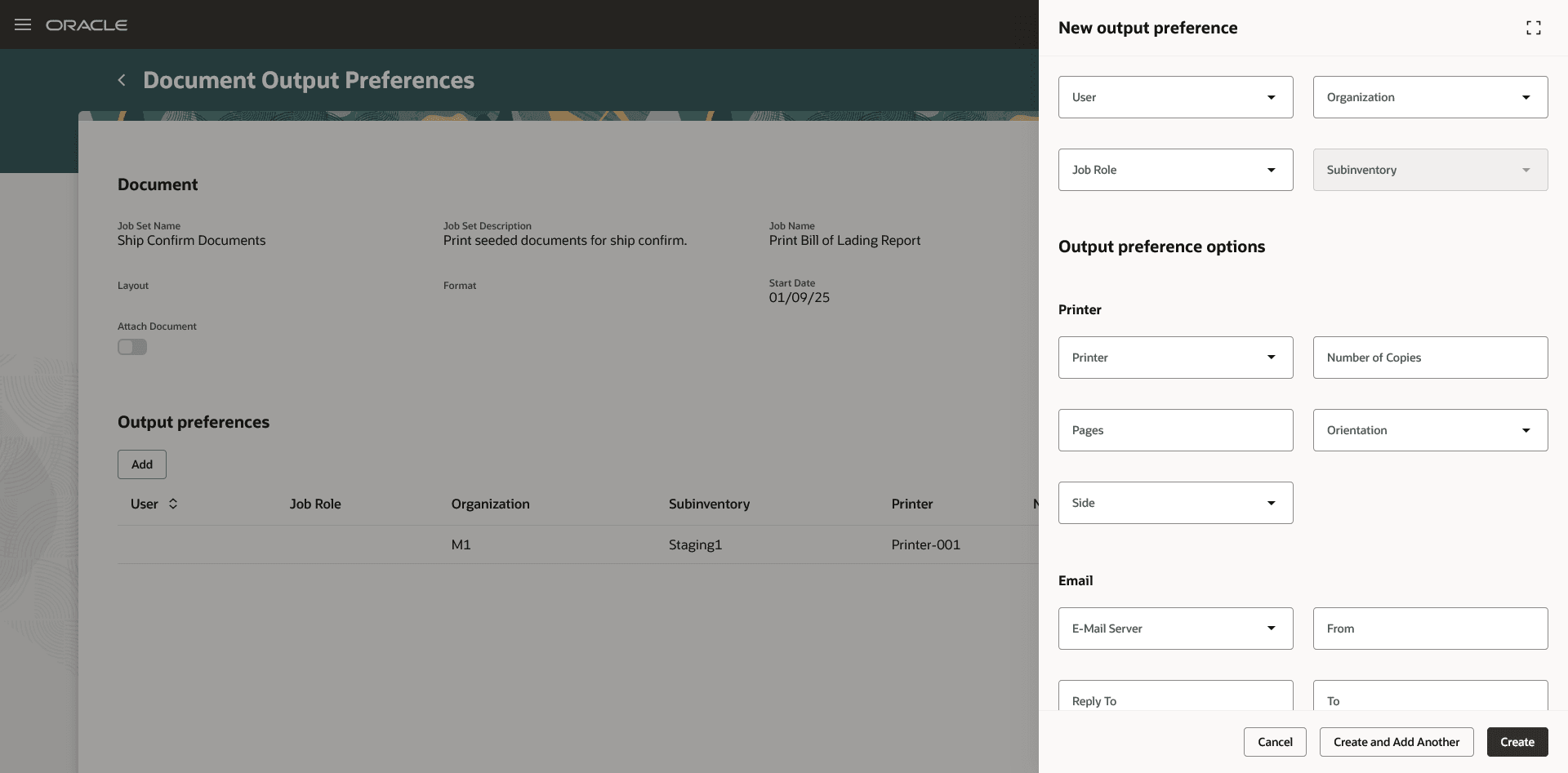 Add Output Preference