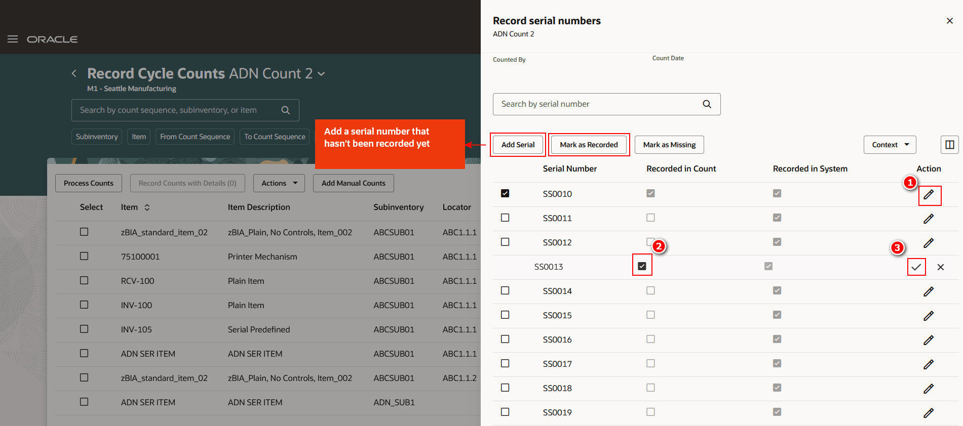 Record Serial Numbers
