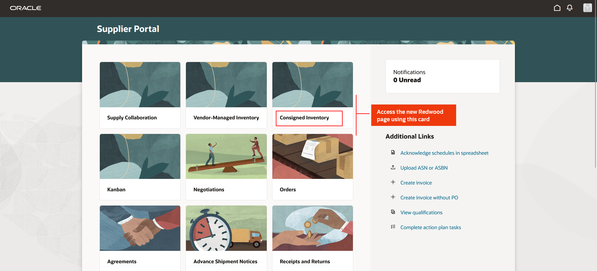 Supplier Portal Landing Page