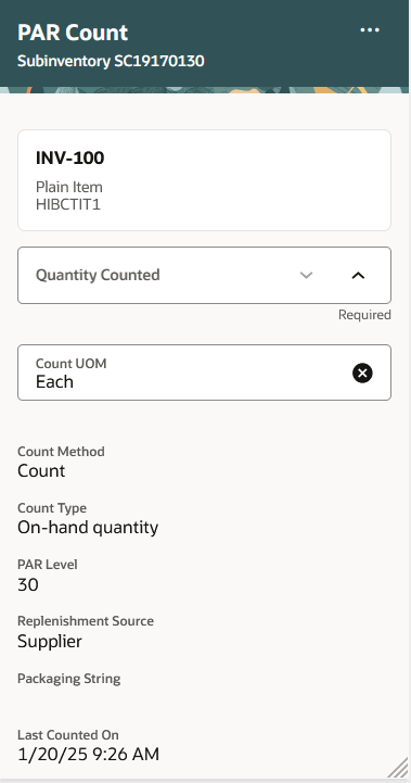Change the Count UOM