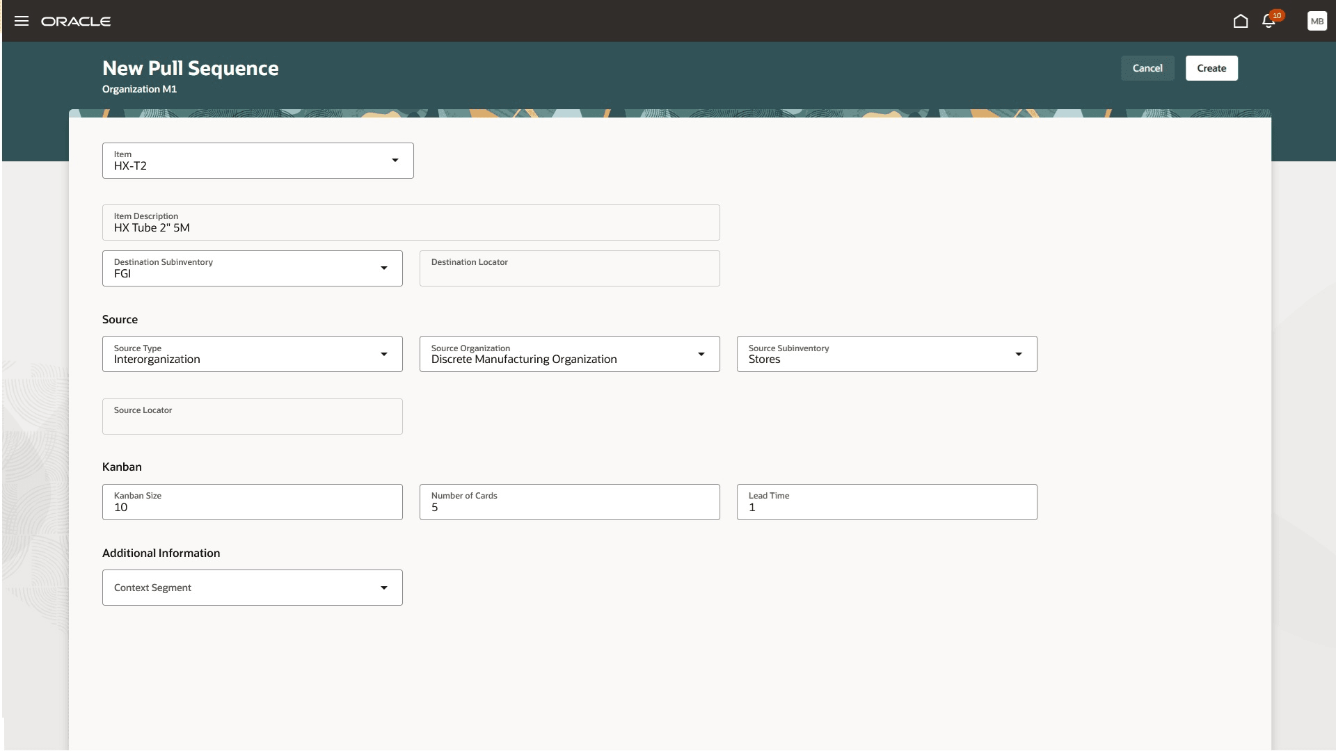 Pull Sequence Definition for source type as Interorganization