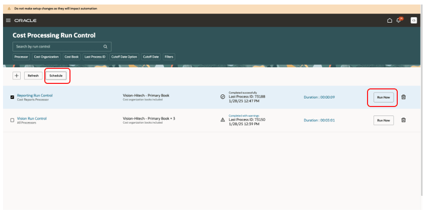 Figure 2 - Trigger a run control immediately