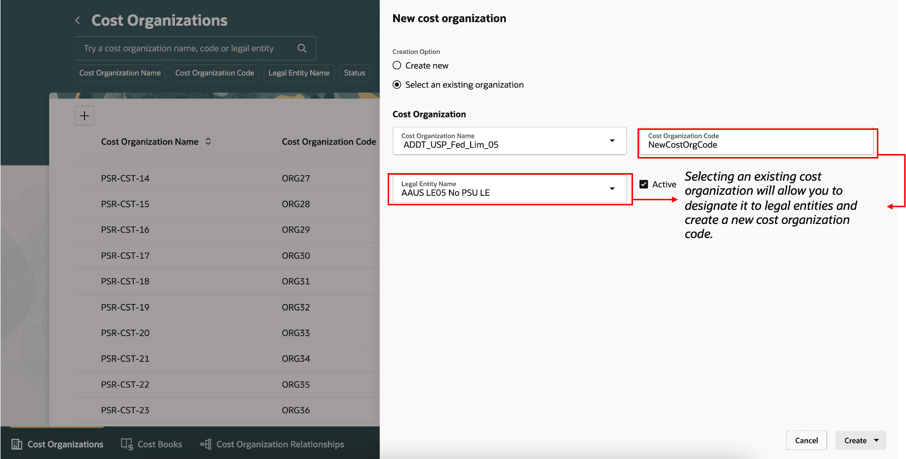 Figure 3: Select Existing Organization