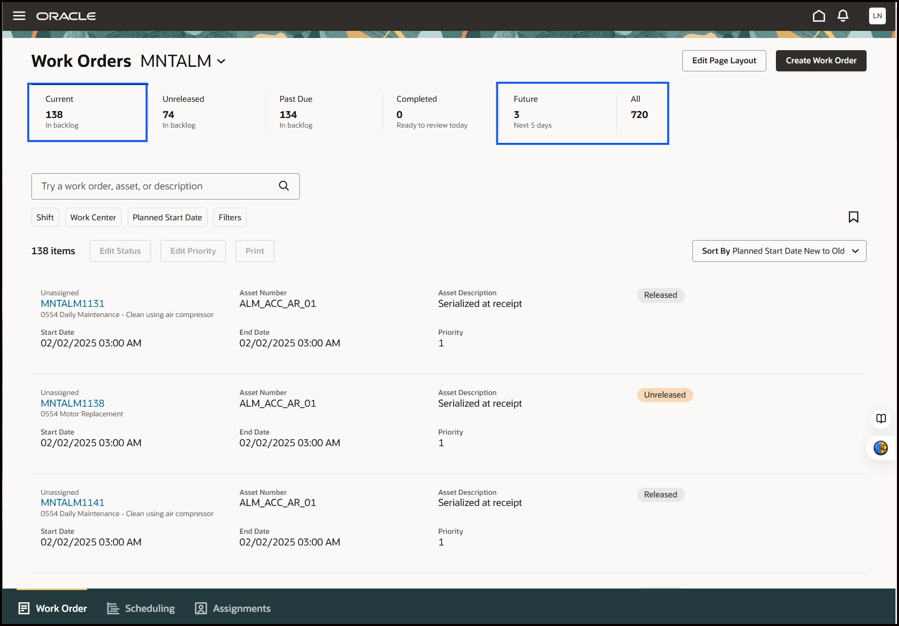 Maintenance Supervision Workbench