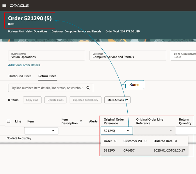 Enable returns that are not in closed status