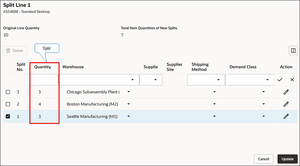 Split line dialog