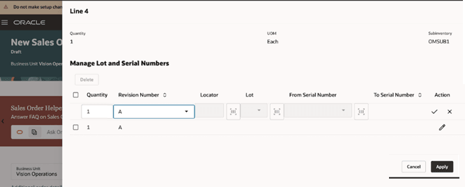 Manage lot and serial numbers