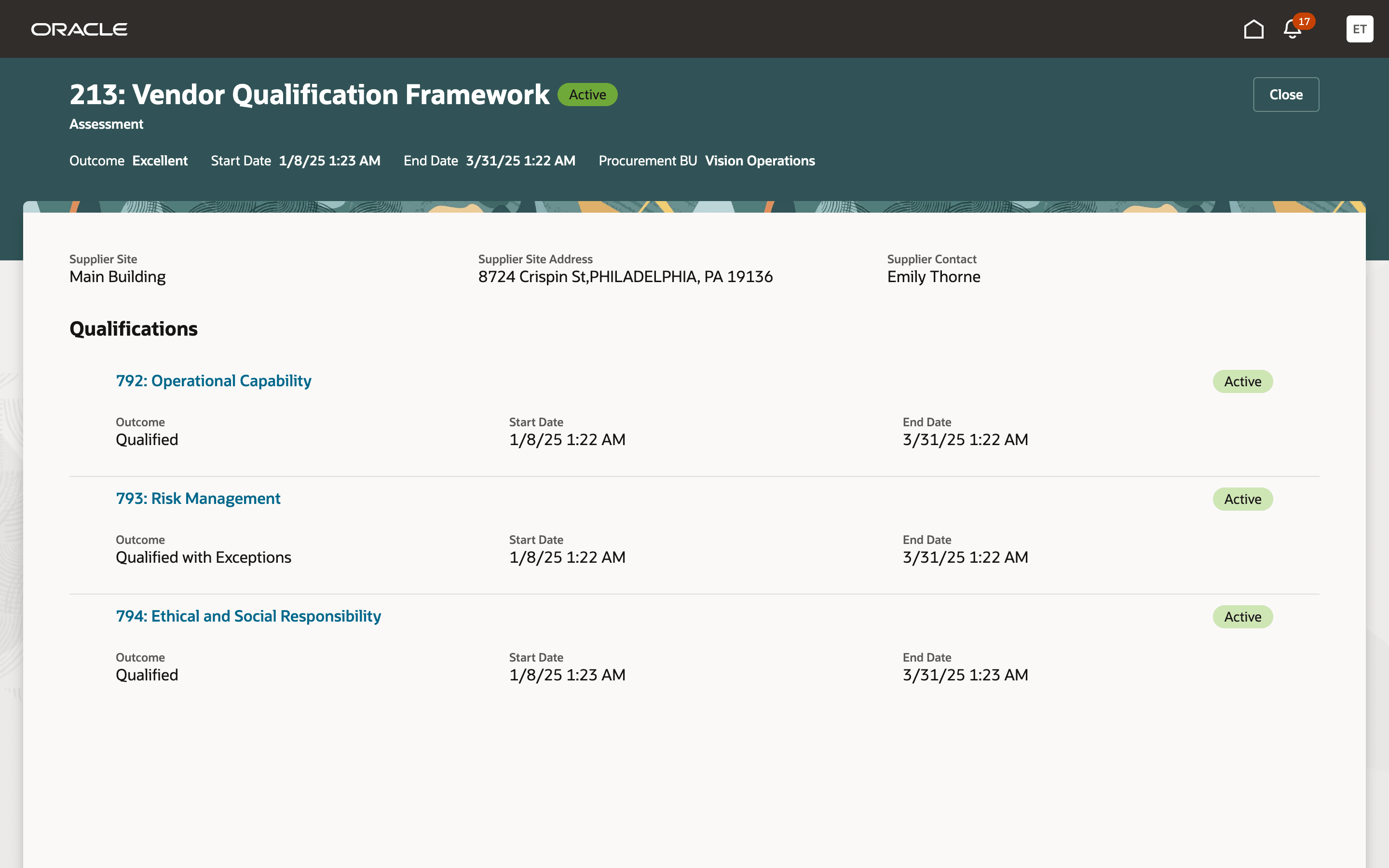 View assessment details