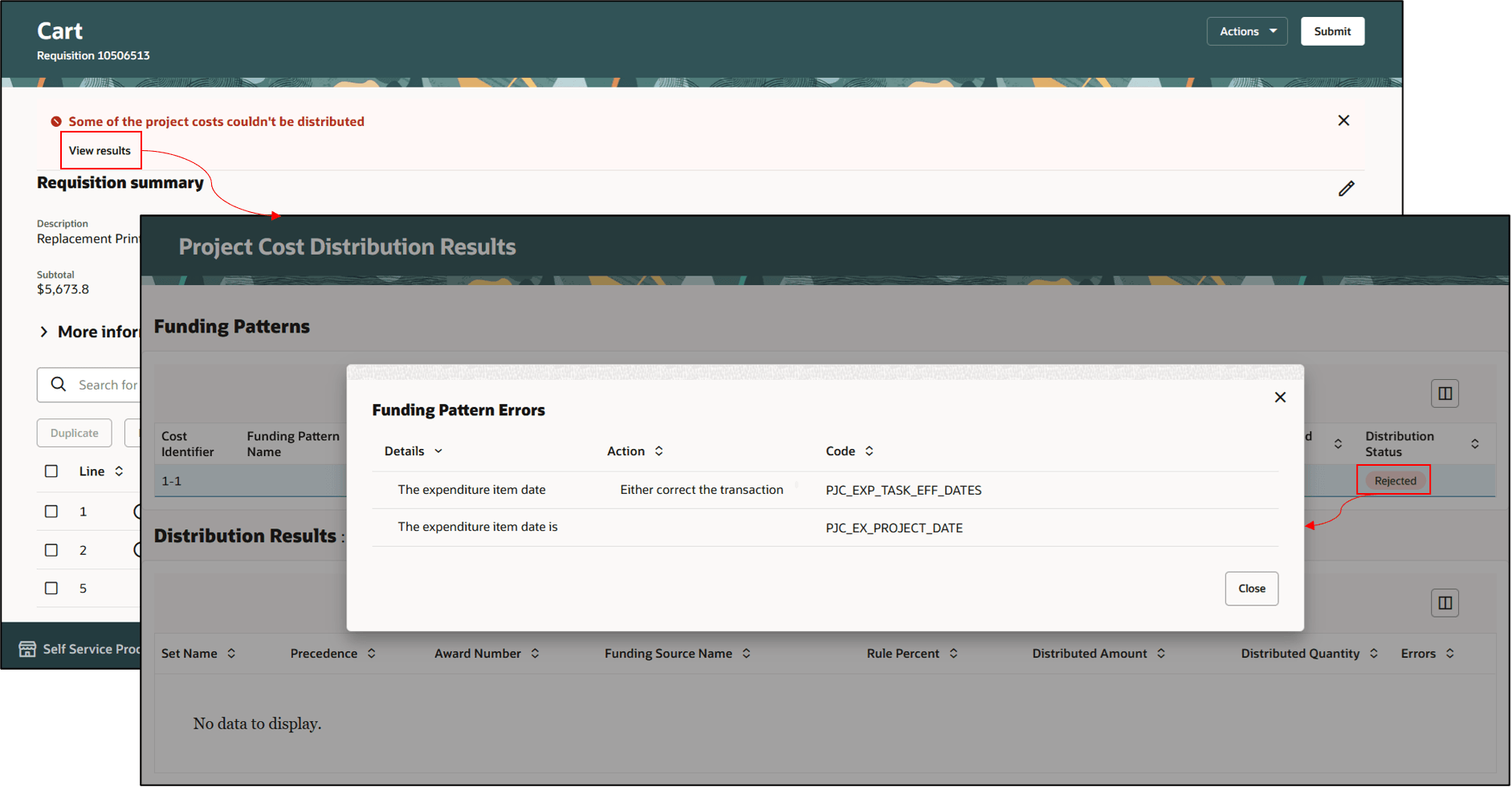 Project Cost Distribution Errors