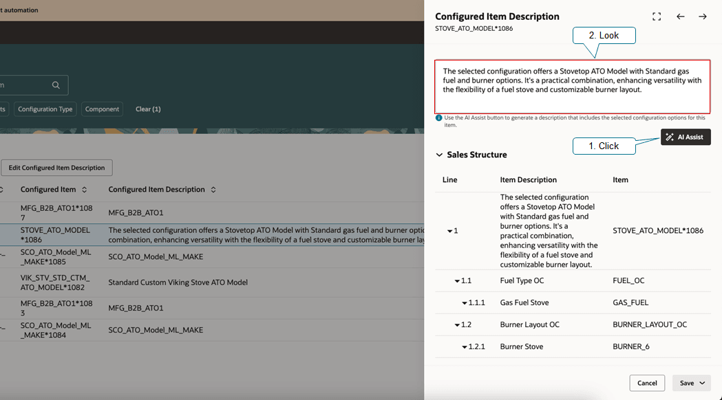 AI assist for descriptions