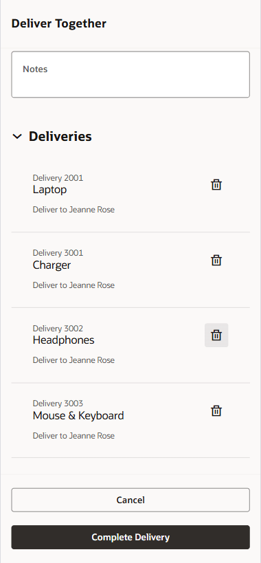 Complete deliveries together