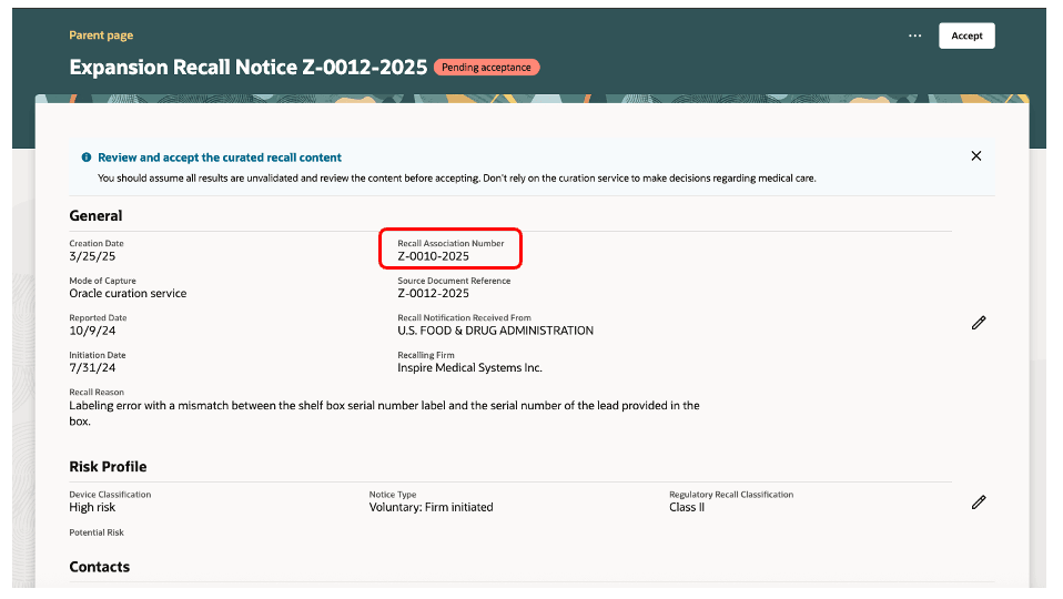 Expansion Recall Notice