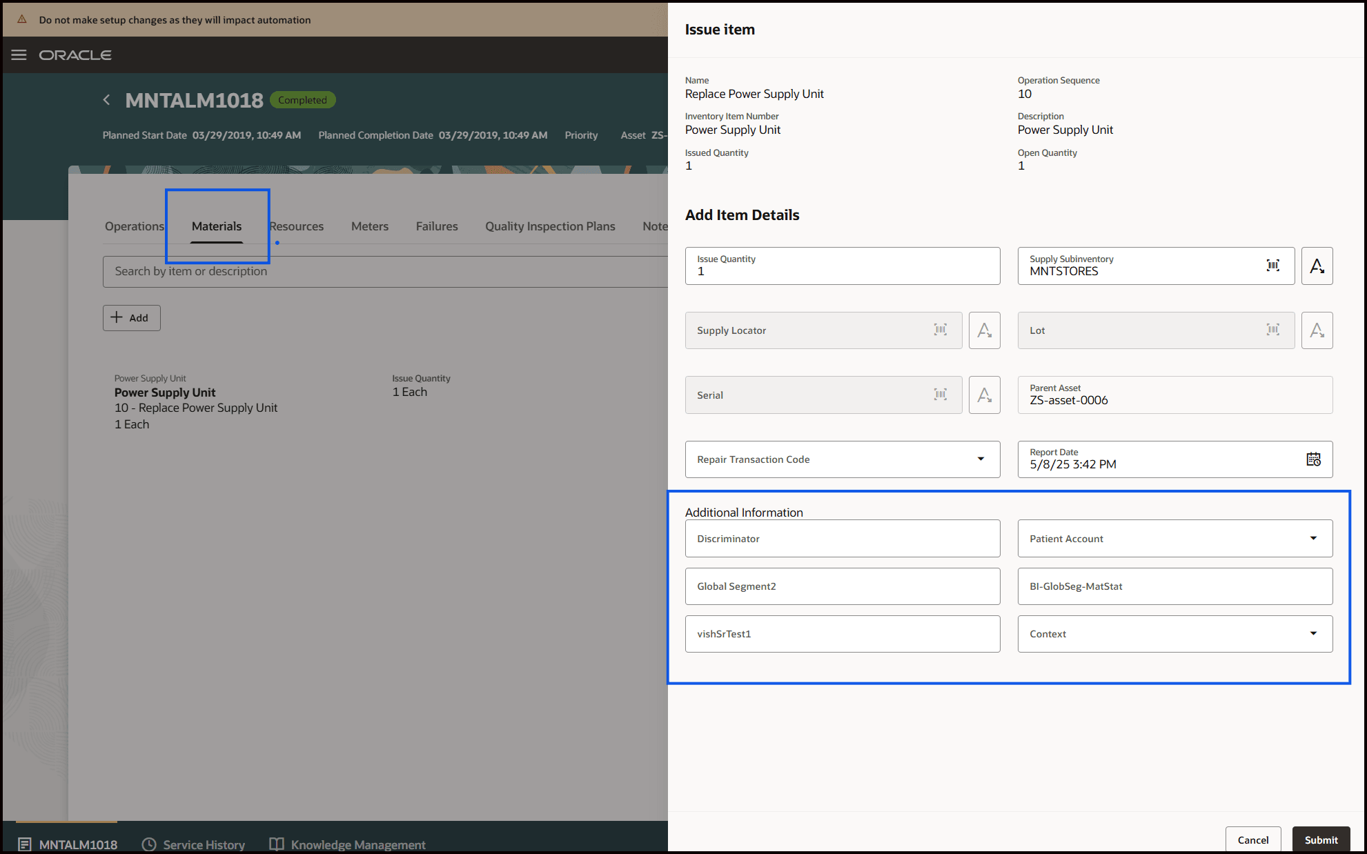 Issue Material with Additional Information