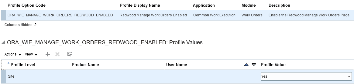 Profile Option for Accessing Manage Work Orders Using the Redwood User Experience