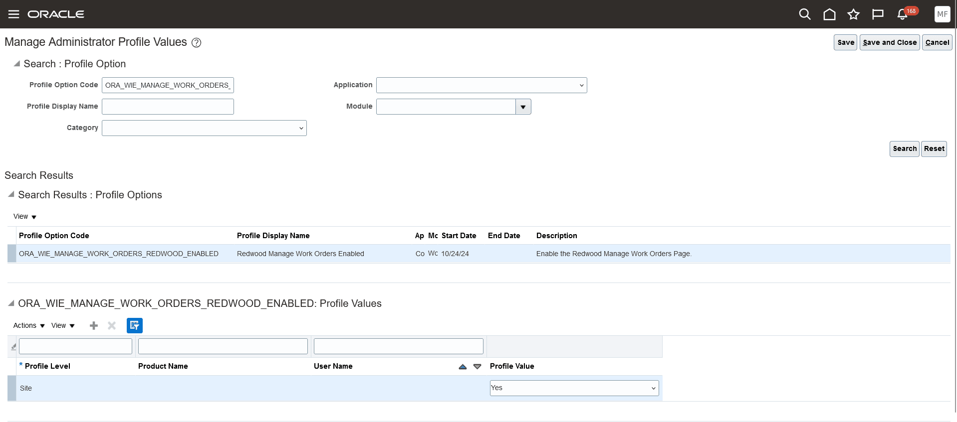 Profile option to enable the Redwood experience for Work Orders